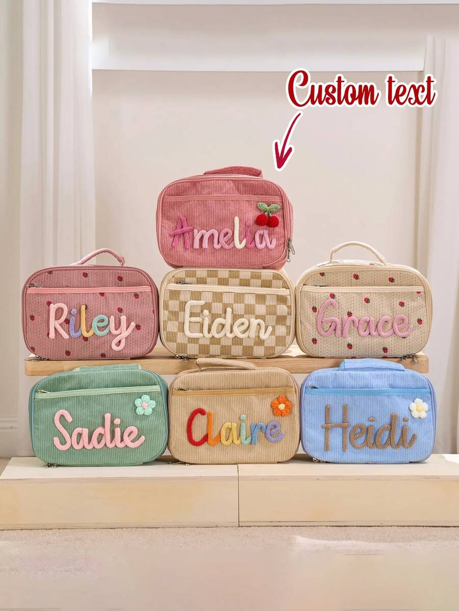 Personalized Lunch Bag With Custom Name, Insulated School Lunch Box, Cute Snack Tote, Back To School Gift For Students, Leakproof, Bento-Friendly - Multicolor - View 1