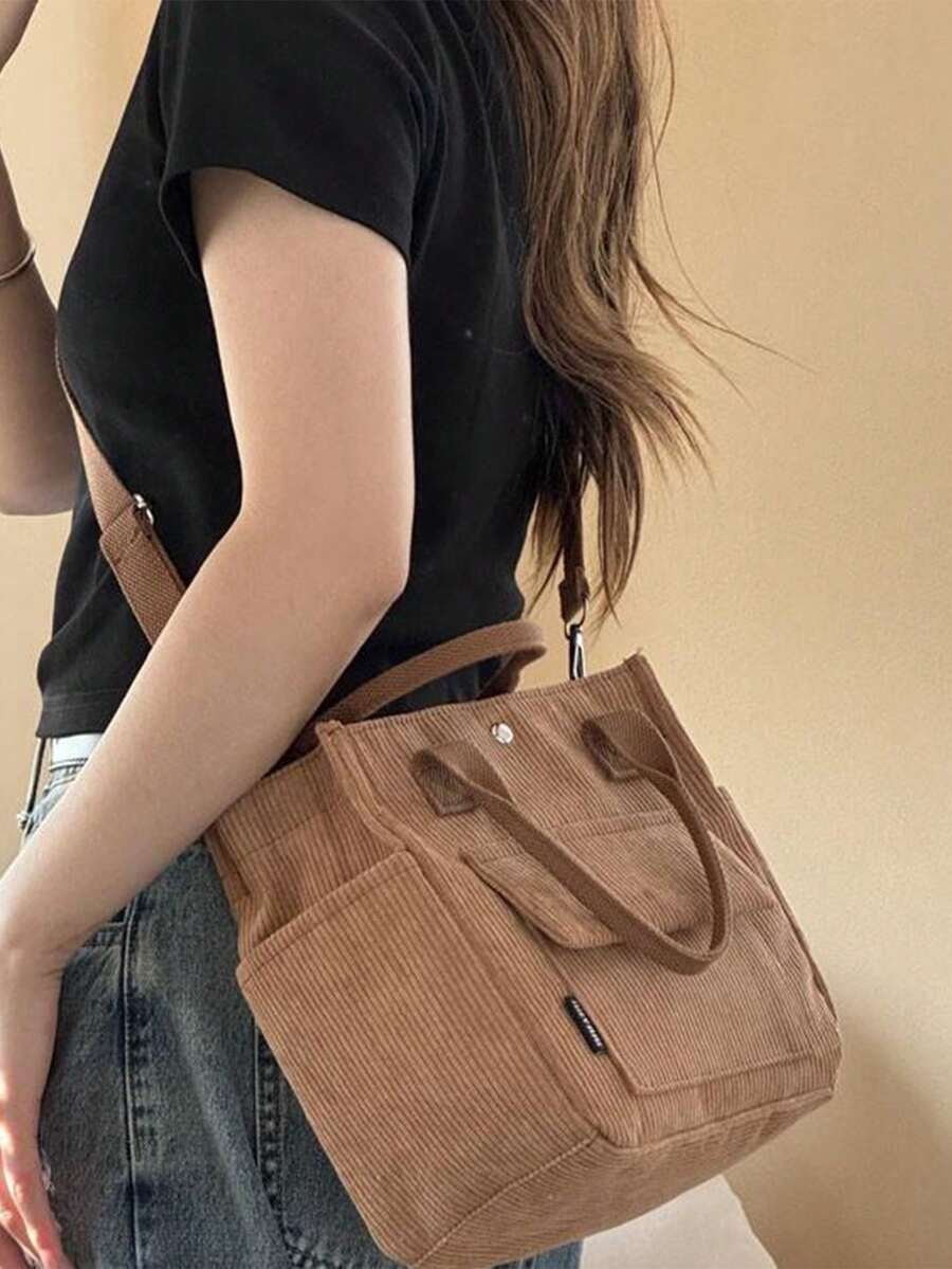 Large Capacity Canvas Tote Bag - Fashionable Women's Shoulder Handbag, Spacious Interior, Unique Design - Suitable For Daily Use And Travel