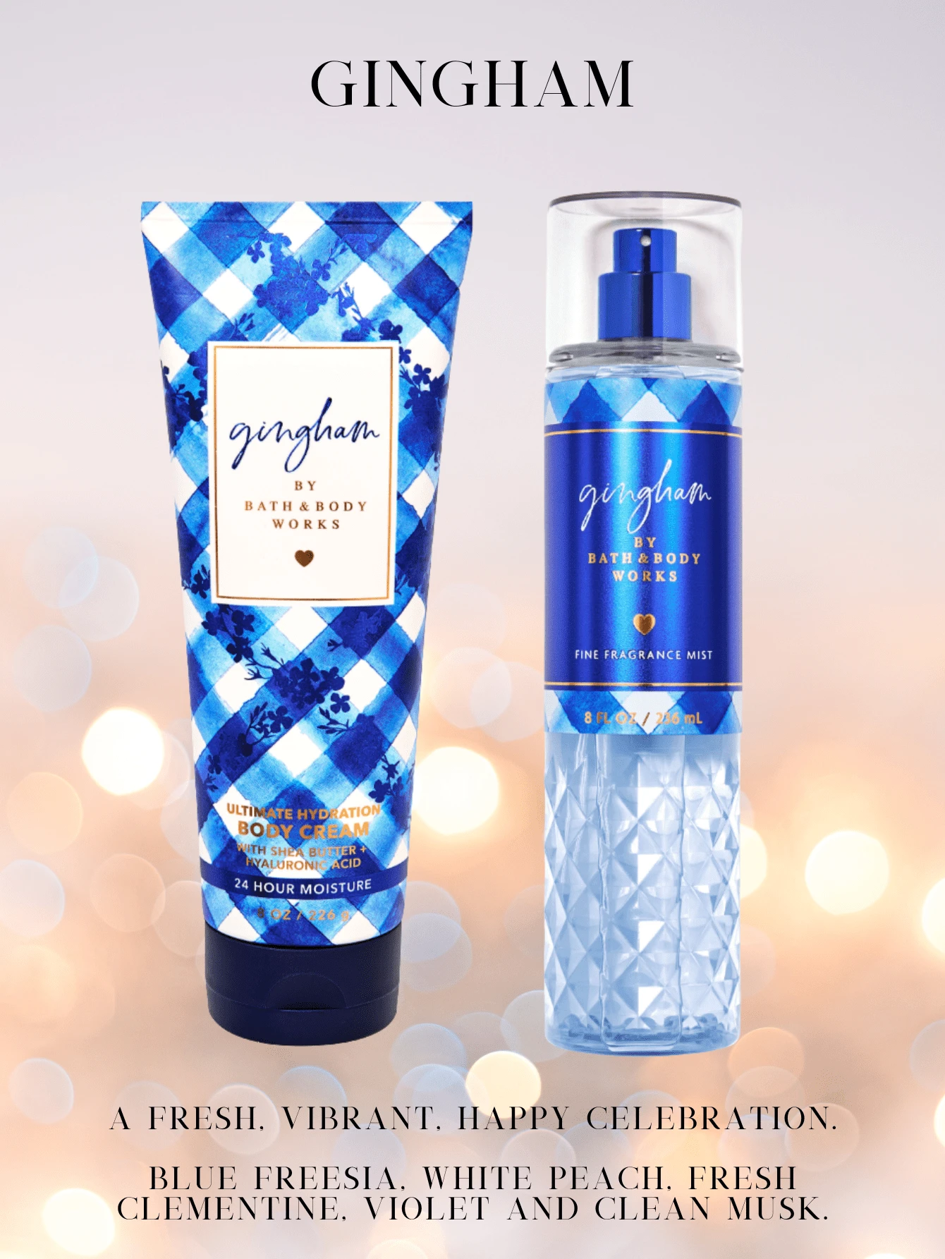 Bath & Body Works Bath And Body Works BBW New Fine Fragrance Body Mist And Body Cream Set - Gingham Set - View 1