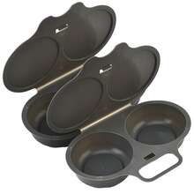 2pcs Microwave Egg Cooker/Poacher. Non-Electric, Heat-Resistant PP Plastic Material, Double-Layer Egg Cups With Heat-Insulating Base, Space-Saving Breakfast Cooking Tool, Suitable For Home, Office, And Dorm Use - Easy To Clean Kitchen Gadget, With Sturdy Handle And Durable Cookware.