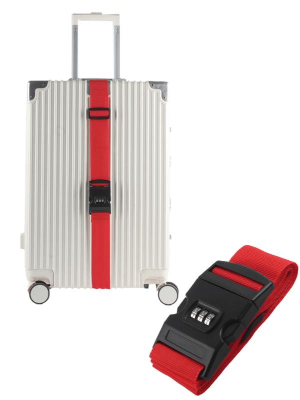 حزام أمان للحقائب 71 بوصة طويل مع قفل رقمي ثلاثي الأرقام، محمول ومناسب للحقائب السفر، حزام سفر مناسب للرحلات الجوية