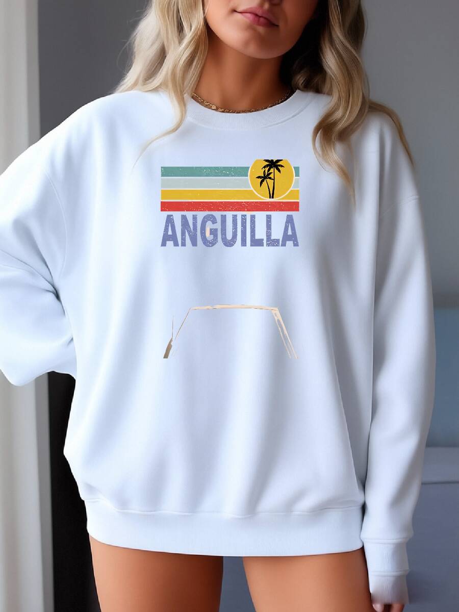 Anguilla Summer Family Vacation Hoodie, Caribbean Cruise Hoodie, Anguillian Apparel, Honeymoon Gift, Anguilla Souvenir - 白色 - 查看 1
