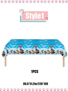 Paw Patrol 一次性桌布 71/86 英寸生日主题派对桌布卡通节日装饰派对桌布，完美的派对礼物，送给粉丝的节日礼物 - 彩色 - 查看 12