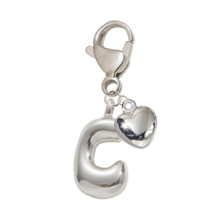 Bubble Silver Letter Cute Necklace Pendant Bag Charm - Lucky Crystal Pendant, Letter A-Z, Best Match For Spring/Summer, Shiny Alloy Bag Charm - Perfect Gift