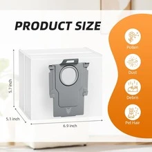 أكياس الغبار لشفاط الأتربة روبوروك S8+، S8 برو، S7 ماكس فولترا، S7 برو أولترا، S7 ماكس فولترا، Q5، Q5+، Q5 برو+، Q5 ماكس+، Q7، Q7+، Q7 ماكس، Q7 ماكس+، Q8 ماكس+، G10 برو، G20، G10s، G10s بيور أولترا، سعة كبيرة 3 لتر أكياس شفط قابلة للتخلص منها