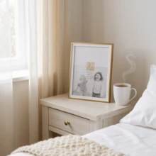 Clean Photo Frame 15x20 Double Gold And Black / White And Black Office/Living Room Decoration - Vàng và Trắng - Xem 7