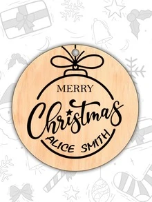 [Customized] Customized Name Wooden Decorative Item, Personalized Wooden Decorative Item, Christmas Gift, Family Christmas Tree Decoration, Christmas Decoration Christmas Gift Tag, Christmas Pendant, Christmas Tree Decoration Item. - Multicolor - View 12