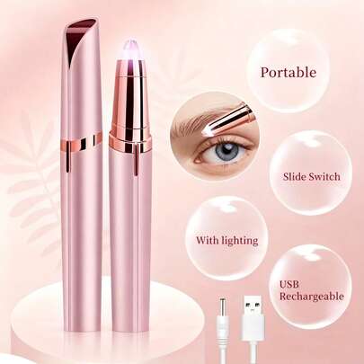 AXH. Women's Electric Eyebrow Trimmer, Eyebrow Shaping Pen, Facial Hair Remover, Automatic Eyebrow Razor, Pocket Knife
