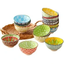 Set De 6 Bowl Tazón Sopero Pozolero De Cerámica Vintage Tipo Talavera - Negro - Ver 5
