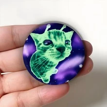 58mm Funny Cat Dog Tyrannosaurus Rex Jellyfish Beaver Brooch Badge Student School Bag Decoration Abstract Badge Pendant Gift