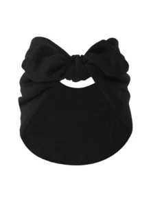 1 Piece Bohemian Elastic Satin Headband – Wide Bunny Ear Design, Non-Slip, Soft & Thick; Suitable For Yoga, Fitness, Valentine's Day & Halloween - Black - View 11