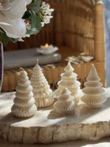 Folding Christmas Tree Shaped Aromatherapy Candles, Snowman Candles, Decorative Candles, Gift Candles, Soy Candles, Suitable For Home Decoration, Fireplaces, Candle Centers, Birthday Candles, Candle Holders, Friend Gifts, Women's Gifts, Home Candle Decoration, Decorations, Christmas Gifts, Christmas Decorations