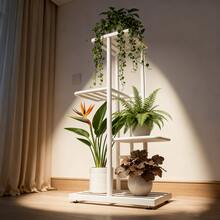 1 Piece, 4-Tier Wrought Iron Flower Stand, Perfect For Balconies, Succulent Plants, And Home Decor, Easy Assembly Plant Rack For Indoor And Outdoor Gardens - 白色 - 查看 10