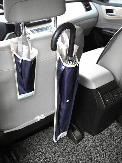 1pc 86cm Car Umbrella Cover, Foldable Dual-Use Backseat Hanging Storage Bag, Umbrella Storage Bag - Blue