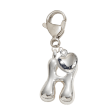 Bubble Silver Letter Cute Necklace Pendant Bag Charm - Lucky Crystal Pendant, Letter A-Z, Best Match For Spring/Summer, Shiny Alloy Bag Charm - Perfect Gift