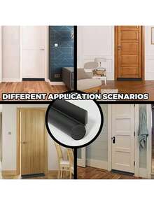 1 pieza Tope de puerta, bloqueador de ruido, burlete de aislamiento para la parte inferior de la puerta, burlete ajustable para reducir el viento, la luz, el aire frío y el ruido