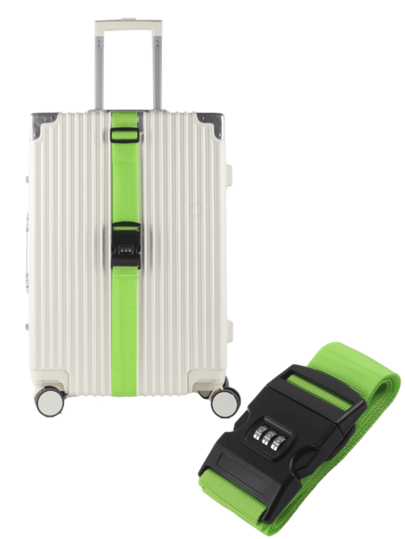 حزام أمان للحقائب 71 بوصة طويل مع قفل رقمي ثلاثي الأرقام، محمول ومناسب للحقائب السفر، حزام سفر مناسب للرحلات الجوية