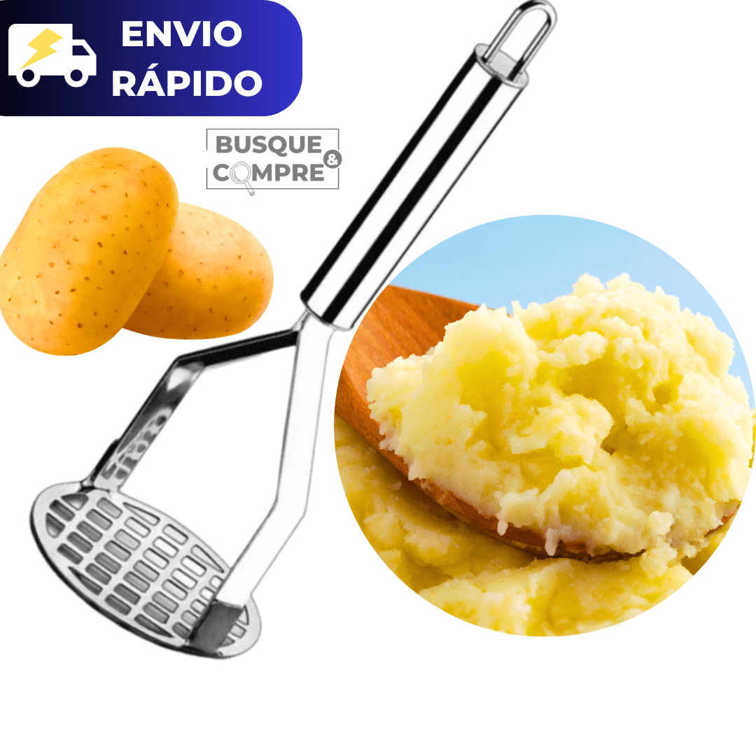 Amassador de Batata Macetador para Legumes Batatas Cenoura Purê Tomate Amassar Aço Inox Resistente