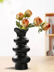1pc Wave-Shaped Vase, Minimalist Home Decor For Tabletop, Living Room Or Entryway, Aesthetic Flower Holder For Summer Styling, Housewarming & Birthday Gift