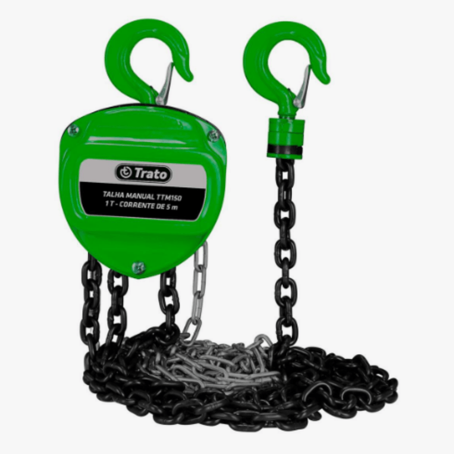 Talha Manual 1 Tonelada 1000kg 3 Metros de Elevação Com Corrente Guincho
