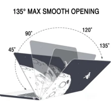 For MacBook Air 13.6" Case (2025-2022) [A3240 M4/ A3113 M3/ A2681 M2], Plastic Hard Shell With Delicate Print & Screen Protector & Keyboard Cover, 3 In 1 Anti-Scratch Apple Laptop Protection Set - Hoa trong suốt - Xem 8