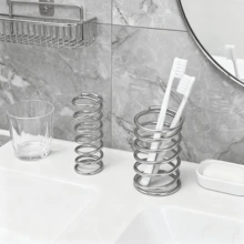 1PC 不锈钢牙刷架、收纳架、笔筒、高端装饰品、时尚螺旋桌面装饰品 - 彩色 - 查看 3