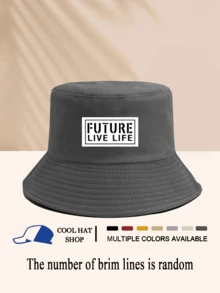 1 Piece Oasis Letter Printing Pattern Bucket Hat For Women Men Fisherman's Hats Sunscreen Windproof And Warm Suitable For Daily Leisure Black/White/Beige