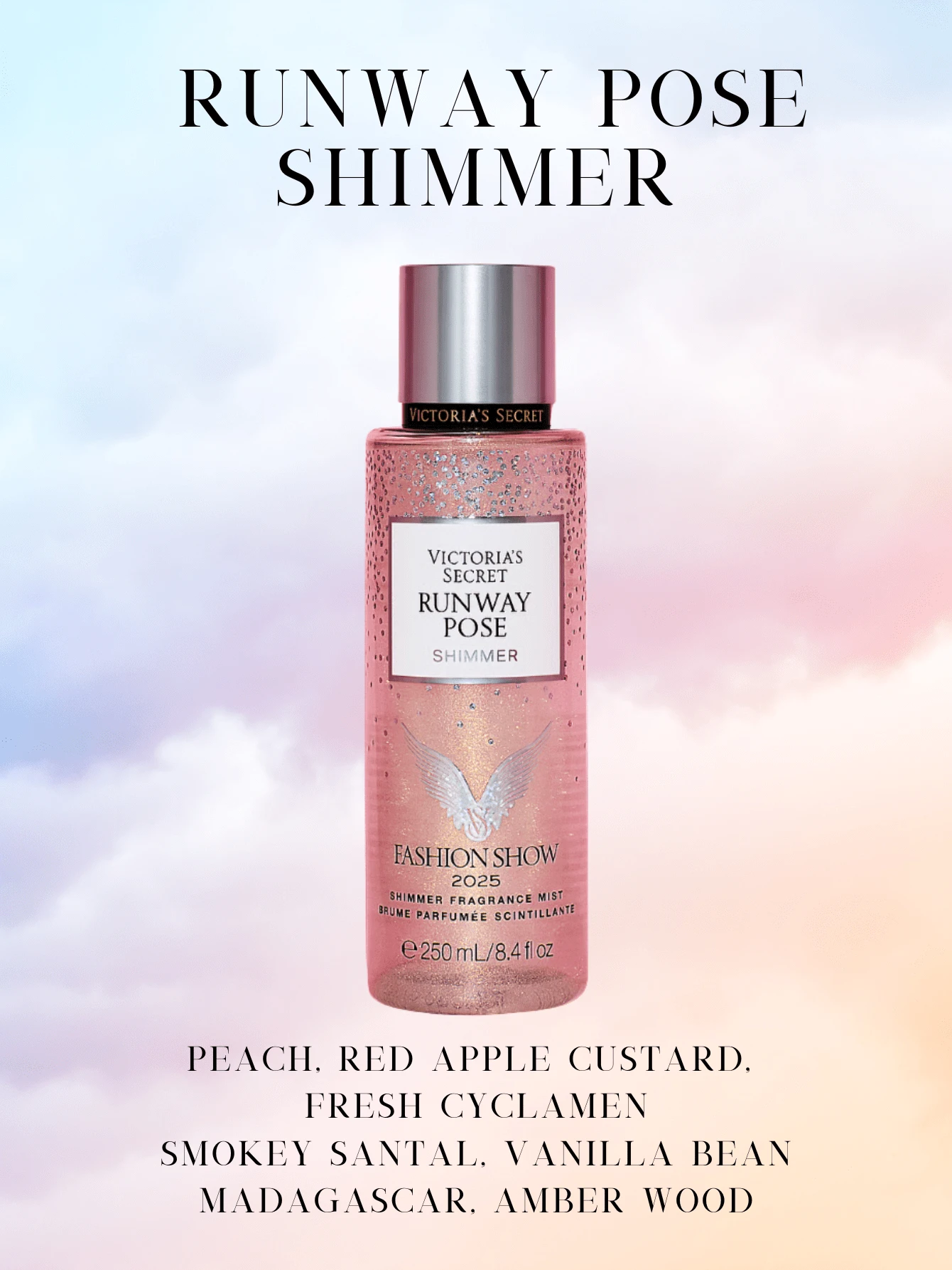 Victoria's Secret Victoria's Secret VS Body Mist Fine Fragrances Pink Perfume Dreamy Petals Sunlit Sparkling Blooms - Tạo dáng trên sàn diễn lung linh - Xem 1