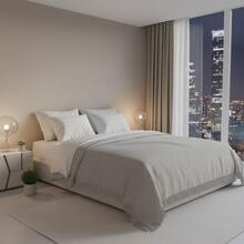 土耳其制造 特大号床罩 – 100% 纯棉 – 200x220 厘米 – 透气床罩 - 灰色 - 查看 6