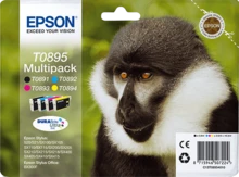 Encre Epson originale T0895 couleur et noir, pack de 4 unités pour Stylus S20, S21, SX105, SX110, SX115, SX200, SX205, SX210, SX215, SX218, SX400, SX405, SX410, SX415 - Vert - Voir 2
