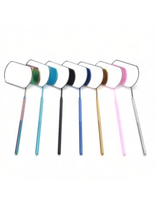 1 pieza Espejo para extensión de pestañas Herramientas de injerto de pestañas Espejo multifuncional de acero inoxidable para verificar las pestañas Belleza Maquillaje-Herramientas para extensión de pestañas-Espejo de artista de pestañas
