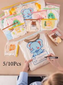 透明储物袋，用于 DIY 工艺品供应、运输包装袋、用于保持衣物清洁的磨砂拉链塑料袋、用于包装 T 恤、衬衫、文件、衣服的透明塑料服装袋塑料密封袋、可重复使用的磨砂可重复密封袋、医院包、孕妇必需品旅行储物袋整理器节省空间的储物袋鞋子化妆品旅行 - 彩色 - 查看 2