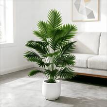 1 شجرة نخيل اصطناعية كبيرة الحجم 51 بوصة - 12/18/24 ورقة، مثالية لديكور المتجر والحديقة والديكور الداخلي والخارجي والديكور الريفي وديكور المنزل الجديد والمدخل - مناسبة لعيد العمال وعيد الأم وعيد الجنود الأمريكيين وعيد الأب واليوم الوطني وحفلات التخرج والأعراس وعيد الأجداد والعيد الإسلامي والأعياد الوطنية وعيد الهالوين وعيد الميلاد وأفضل ديكور عيد الميلاد - أخضر - مشاهدة 5