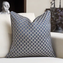 1 件奢华优雅几何抱枕套，无填充，高精度，隐形拉链开合，精致缝线，耐用拉链，适用于沙发、长沙发、床、汽车、椅子、靠窗座位、双人沙发、客厅、卧室、地板、长凳、办公室、咖啡厅 - 灰藍 - 查看 15