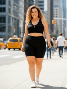 Bermuda Shorts With Pocket Fitness Plus Size Suplex High Waist Women's Sports Shorts Casual Workout UV Protection - 黑色 - 查看 12