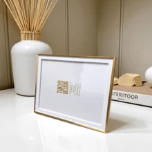 Clean Photo Frame 15x20 Double Gold And Black / White And Black Office/Living Room Decoration - Vàng và Trắng - Xem 2