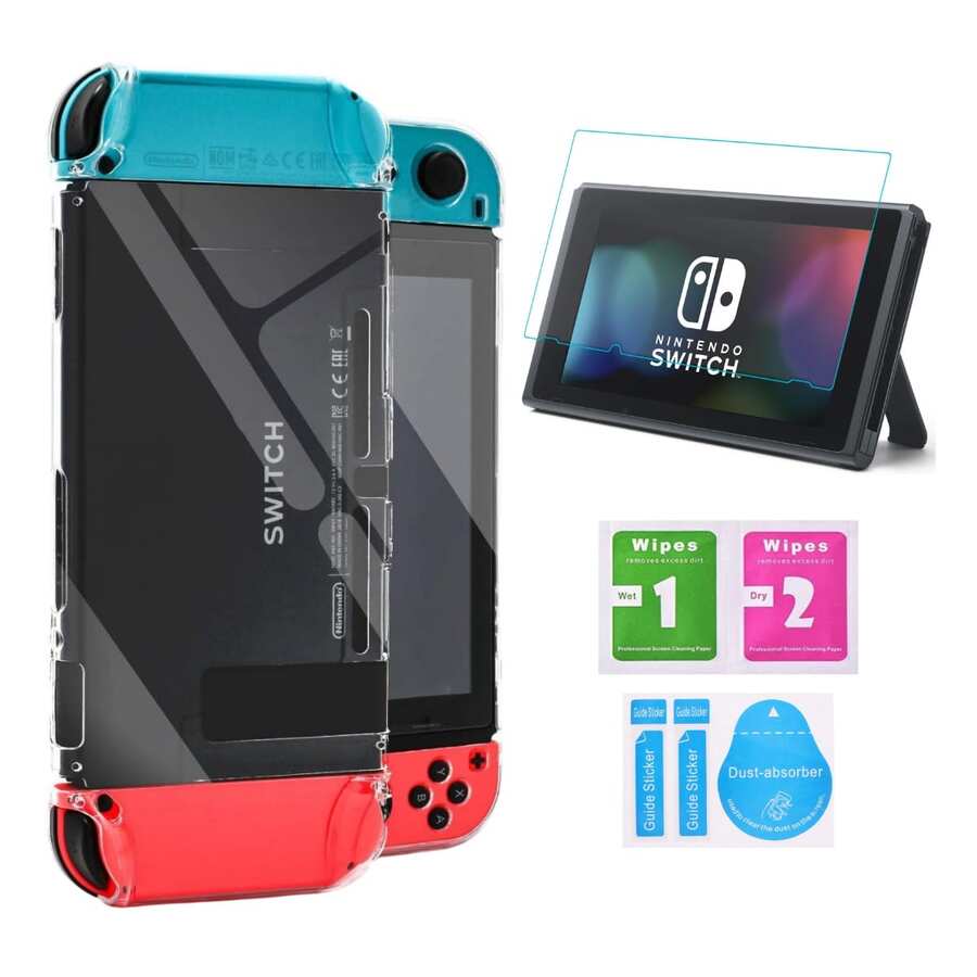 Vmingo Case Compatible With Switch Joycon Console Screen Protector - Clear - View 1