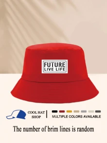 1 Piece Oasis Letter Printing Pattern Bucket Hat For Women Men Fisherman's Hats Sunscreen Windproof And Warm Suitable For Daily Leisure Black/White/Beige