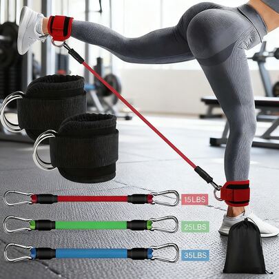 Pilates Resistance Band Set (Including Storage Bag) With Adjustable Straps For Strength Training, Leg And Buttocks Exercises, Maintaining A Perfect Body Shape, Pilates Set