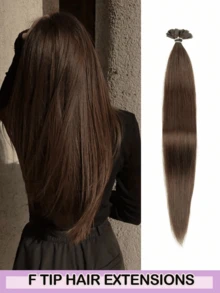 50pcs/Pack Human Hair Extensions, Flat Tip Extensions, 14-22 Inches Straight Hair, Keratin Bonded Extensions, Invisible F-Tip Real Human Hair Extensions