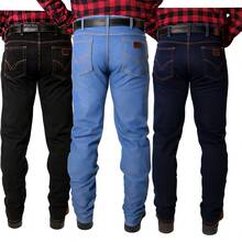 Men's Country Pants Texas Style Jeans With Elastane For Rodeo. Everyday Use With Boots. - Azul Claro - 查看 3