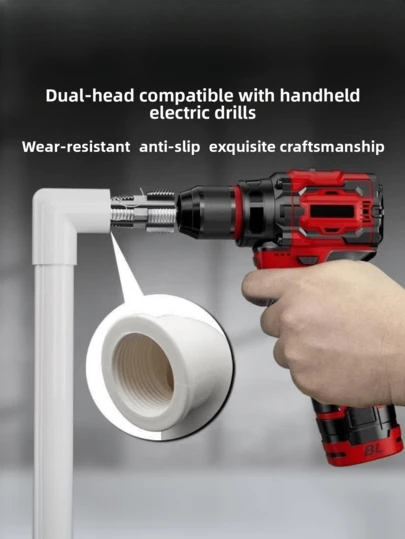 1/2" 3/4" Water Pipe Tapping Device Universal Inner Hole Wire Opener 1/2 Inch 3/4 Inch Pipe PPR/PPE Water Pipe Household 1 Inch Wire Opener PPR Tap - Drill Compatible Thread Cutter For Pipes Universal Internal Pipe Tapping Tool - 1/2" 3/4" PPR/PVC Tap For Electric Drills Electric Drill Pipe Tap - 1/2" 3/4" Universal Thread Cutter For PPR/PVC Home Use