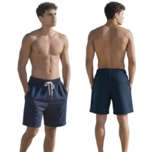 Summer Loose Drawstring Pocket None Halloween Christmas - 海軍藍 - 查看 8