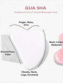 2件套面部刮痧按摩工具套装：1个双头按摩滚轮，1个心形刮痧板，面部按摩可消除浮肿，舒缓提拉肌肤，令肌肤焕发光彩。适用于美容、护肤、水疗、自我护理、护肤工具、面部护理、美容师用品、按摩、面部按摩工具、面部滚轮。 - 彩色 - 查看 22