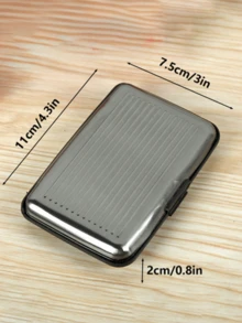 RFID Metal Wallet And Business Id Credit Card Holder, Unisex, Lightweight And Portable, Holds Cards, Id Cards, Card Holder Protective Case, Card Holder Storage Box, Unisex, Rfid Wallet, Card Wallet, Mini Wallet, Suitable For Office Workers, Men, Holidays, Anniversaries, Birthdays, Accessories, Gifts, Teacher Gifts