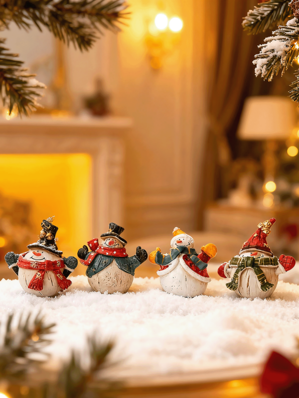 1pc Christmas Statue Figurine Desktop Statue Shelf Creative Sculpture Birthday Holiday Decoration