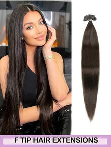 50pcs/Pack Human Hair Extensions, Flat Tip Extensions, 14-22 Inches Straight Hair, Keratin Bonded Extensions, Invisible F-Tip Real Human Hair Extensions