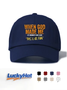 1 Pc THIS'LL BE FUN Print Washed Baseball Cap For Men&Women, Classic Casual Stylish Vintage Soft Sweatband Adjustable Size Lightweight Versatile Vintage Dad Hat, Suitable For Outdoor Sports Daily Wear Party Vacation Beach Holidays Perfect As A Gift For Families And Friends