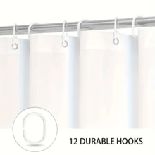 1/4 piezas Juego de cortina de ducha con estampado geométrico, cortina de baño elegante y de alta gama de fácil instalación, adecuada para la decoración del hogar, con 12 ganchos, cortina de bañera de ventana de tela de poliéster, divisor de baño, decoración de la habitación, lavable a máquina - Multicolor - Ver 12