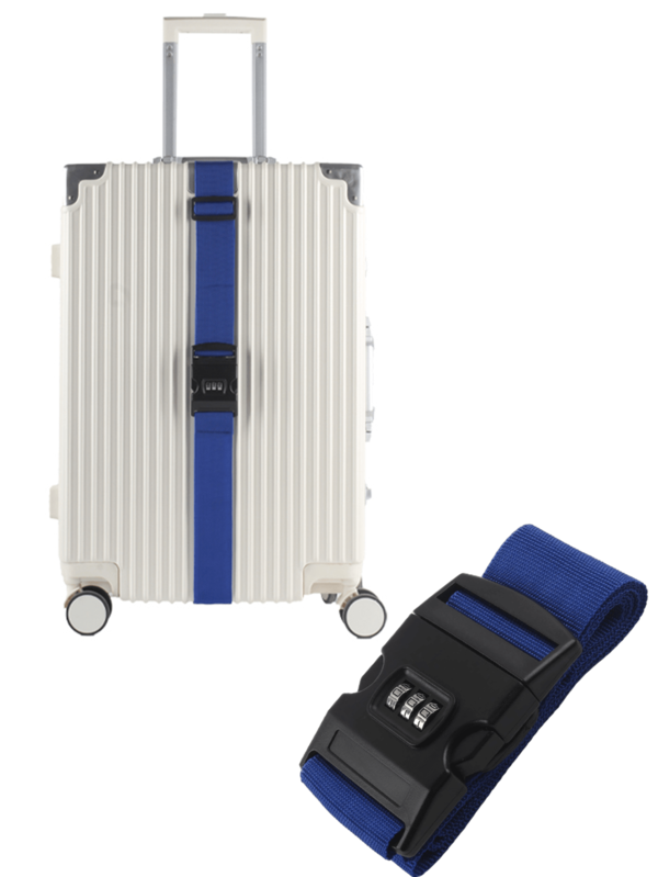 حزام أمان للحقائب 71 بوصة طويل مع قفل رقمي ثلاثي الأرقام، محمول ومناسب للحقائب السفر، حزام سفر مناسب للرحلات الجوية